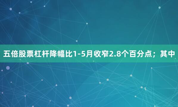 五倍股票杠杆降幅比1-5月收窄2.8个百分点；其中